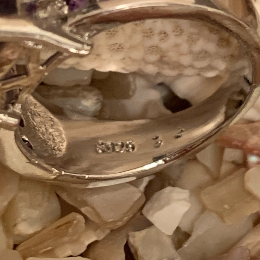 Sterling Amethyst Statement Ring - image 3